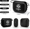 Mini First Aid Kit - 150 Piece Small Waterproof EVA Hard Shell Case | Black | 6.4" x 4.9" x 2.7" — 2