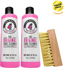 Pink Miracle Shoe Cleaner Kit Fabric Cleaner for Leather, Whites and Nubuck Sneakers Two Pack (Two Bottles/One Brush) | 16 Oz — 2