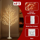 EAMBRITE Lighted Birch Tree, 6ft Prelit White Christmas Trees Outdoor 2Pack — 5