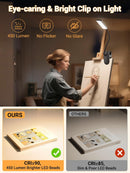 Clip on Light,9 Brightness+5 Color Rechargeable Lamp,48 LED Small Desk Lamp — 4