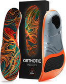 CRUVHEAL 220+ lbs Plantar Fasciitis Insoles High Arch Support Orange, M — 1