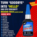 ALECPEA 20g Black CA Glue, Medium 500CPS Cyanoacrylate Super Glue — 4
