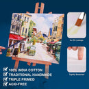 Stretched Canvases for Painting 8x8 Inch 7-Pack, 10 oz Triple Primed Acid-Free 100% Cotton Blank Canvas, Square Canvas for Oil Paint Acrylics Pouring & Wet Art Media, Pour Painting | Studio | 8"x8"(7-Pack) — 3
