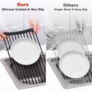 MERRYBOX Roll Up Dish Drying Rack Silicone Wrapped Over The Sink Dish Drying Rack Multipurpose Foldable Sink Drying… — 6