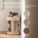 MECOOL 4in1 Small Cat Tree,Scratching Post with Tower Soft Bed, Sisal Carpet Jute Posts with Three Hanging Ball Toys and Massage Brush for Indoor Cats — 3