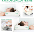 UTTU Cervical Pillow for Neck Pain Relief, Memory Foam Neck Pillow for Sleeping, Adjustable Orthopedic Sandwich Pillow, Contour Cooling for Side Back Stomach Sleeper, Queen(23.6"×13.8"×5.2"/4.5") — 4