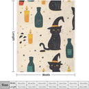 LIZALIG Whimsical Magic Halloween Fleece Throw Blanket, Black Cat Witch Potion Decor for Sofa Bedroom Halloween Party | Sj-yh838 | 30"×40" — 2