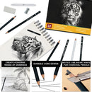 Aenir Charcoal Pencils for Drawing, Set of 22, Professional Drawing Sketch Pencils, Charcoal Art Supplies for Sketching, Shading, Artist Charcoal Supplies for Beginners & Pro Artists. (Pack of 2) | Pack of 44 | Graphite Pencil | Black & White — 4