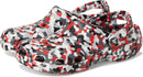 Crocs Unisex Adult Classic Marbled Tie-dye Clogs – Red/Multi Confetti — 1