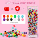 1200+pcs Pony Beads 9mm Kandi Beads for Bracelets, Hair Bead for Braids Plastic Colorful Bead Bulk Acrylic Assorted… — 2