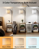 PARTPHONER Floor Lamp with Table, Night Stand with Lamp, Narrow Side Table with 3CCT LED Bulb, Small Coffee Table,… — 3