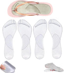2 Pairs Gel Arch Support Cushion Insoles for Flip Flop Thong Sandals,Gel Adhesive Arch Support Flip Flop Thong Inserts Self Adhesive Gel Arch Support Cushion Insoles Pain Relief - Clear — 1