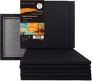 CONDA Black Stretched Canvas 12x12 inch, 8 Pack Canvases for Painting, 100% Cotton, 8 oz Gesso-Primed, 5/8 Inch Profile Artist Canvas Value Bulk Pack for Acrylics, Oils Painting | 12"x12" 8 Pack — 1