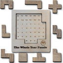 The Whole Year Puzzle – Wooden Puzzles for Teen' & Adults, Educational Games for Families & Gift Ideas for Classroom Games, Shape & Pattern Calendar Brain Teaser for Ages 14+ — 1
