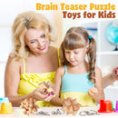 34 Pcs Metal Brain Teaser Puzzles for Kids Adult 3D Wooden Mind Games Puzzle Cube Wooden Brain Games Block Metal Wire Unlock Interlock Game Educational Logic Mind Desktop Toys — 4