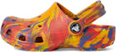 Crocs Unisex-Child Classic Watercolor Marbled Clog | 6 Toddler | Orange Zing/Multi — 8