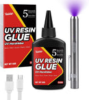 UV Resin Kit with Light - 60g UV Resin with Rechargeable Flashlight, Fast Curing in 5 Seconds, Clear UV Glue for… — 1