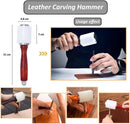 Leather Stitching Hole Punch Tool Set, Carving Hammer 3mm 1/2/4/6 Prong Punch Chisel Round Hole Punch for Belt Watch Band Rubber Leather DIY Crafts | silver | 15PCS — 2