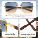 Dollger Square Aviator Sunglasses for Men and Women Fashion Metal Vintage Gradient Shades Sunglasses UV400 Protection | B:gradient Yellow | 60 Millimeters — 4