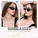 DANAMY Sunglasses Womens Retro Oval Sunglasses for Women Men Fashion Small Oval Sun Glasses 90s Vintage Driving Shades | A1 Black+leopard Frame-brown Lens — 2