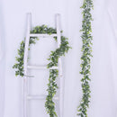 DearHouse Faux Eucalyptus Garland Plant, 2 Pack Artificial Vines Hanging Eucalyptus Leaves Greenery Garland for Wedding Backdrop Arch Wall Decor, 6 Feet/pcs UV Protected Indoor Outdoor — 6