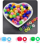 2000+ Pony Beads Bulk 6x9mm Multi-Colored Plastic Craft Beads Set, Bulk Hair Beads 10 Assorted Colors for DIY… — 2