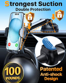 2026 Ultimate Best【True Military-Grade & Safety Cert】Car Phone Holder HTU【Upgraded 360° Rotation & 100LBS Strongest Suction】5-in-1 Truck Windshield Dashboard Vent Mount Stand for iPhone Android, Black | Red photo 3