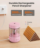 2 Pack Electric Pencil Sharpener for Classroom, Fully Automatic, LightPink | Lightpink (Pack of 2) — 5