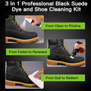 Nubuck & Suede Dye Black – 2-in-1 Cleaner & Color Restorer with 3 Brushes & Applicator – Renew Faded Shoes, Boots, Jackets, Purses, Car — 3