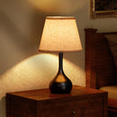 ONEWISH Touch Bedside Lamp, Farmhouse 3-Way Dimmable Table Lamps for Nightstand with Fabric Shade, 17.32'' Desk Lamp… — 4