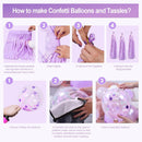 Purple Pink Birthday Party Decorations for Women Girls with Happy Birthday Banner,Hanging Swirls,Tissue Paper Pompoms,Circle Dots Garland,Tassel Garland Purple Balloons — 6