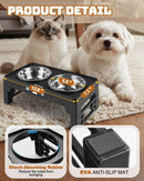 Jovrun Elevated Dog Bowls for Small Dogs and Cats, Non-Slip Cat Bowls with 2 Thick 5.5" Stainless Steel Dishes, Dog Feeder 2 Heights Adjustable to 2.6"-5.3" — 3