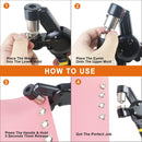 ZONGLAN Grommet Tool Kit, Eyelet Tool Multi-Purpose Handheld Manual Hole Punch Rivet Press Plier Crimper 3 Interchangeable Dies with 900 Set 7/32" 5/16" 3/8" Metal Grommets Washers | 3-Die Set: 7/32", 5/16", 3/8" — 4
