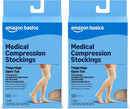 Amazon Basic Medical Compression Stockings, 20-30 mmHg Support, Women & Men Thigh Length Hose, Open Toe, Beige, Medium (Pack of 2) (Previously Amazon Basic Care) — 1