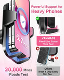 VANMASS【85+LBS Strongest Suction & Military-Grade Ultimate Car Phone Mount【Patent Safety Certs】 Cell Phone Holder for Dash Windshield Vent for iPhone 18 17 Pro Max Automobile Interior Sets, Ink Black | Light Pink photo 5