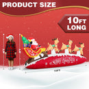 ZPISF 10 FT Santa Sleigh with Reindeer Christmas Inflatables Outdoor Decorations, Christmas Blow Up Yard Decorations for Garden Lawn Xmas Decor (Red) — 6