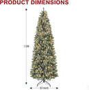 Hykolity 7.5 ft Slim Prelit Christmas Tree with Pine Needle — 6