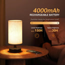 Small Cordless Table Lamp with 4000mAh Rechargeable Battery, Black, 1 Pack — 4