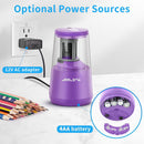 JARLINK Electric Pencil Sharpener, Heavy Duty Helical Blade, Auto Stop | Purple — 5