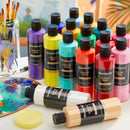 Shuttle Art 18 Colors Acrylic Paint Bottle Set (250ml/8.45oz), Rich Pigmented Bulk Painting Supplies for Artists, Beginners and Kids on Rocks Crafts Canvas Wood Ceramic | 8.45 Fl Oz (Pack of 18) — 8
