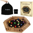 Exqline Shut The Box Game for 2-6 Players, Wooden Board Table Math Game with 14 Dice, 6 Way Classic Puzzle Board Games for Home Classroom or Pub — 1