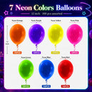 100 Pcs UV Neon Balloons, Neon Glow Party Balloons UV BlackLight Balloons glow in the dark party supplies for Birthday Decorations Wedding Glow Party Supplies Light up Balloons | Colourful-100pieces — 4