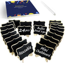 24 PCS Mini Chalkboard Signs with Stand,Food Labels for Party Buffet, Food Tag/Name Card for Wedding Table, Name Tag Drink Labels Taco/Candy Bar/Bake Sale Food Sign, Catering Supplies Buffet Display | Black | 24 PACK — 1