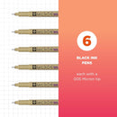SAKURA 50034 6-Piece Pigma Micron-005 Ink Pen Set, 0.20mm, Black | 005 Tip — 2