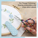 3.6 inch Sharp Embroidery Scissors for Sewing with Premium Leather Sheath | Black Flower — 7