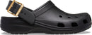 Crocs Unisex Adult Classic Metallic Buckle Clogs – Metallic Black — 8