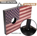 Cornhole Set 4x2 and 3X2 Regulation Size Corn Holes Sets with Carrying Bags & 8 Bean Bags Cornhole Boards Bean Toss Games for Adults Family Outdoor Beach Lawn Outside Backyard Games | Classic Flag 3’x2’ — 5