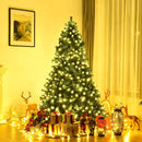 Goplus 7ft Pre-lit Artificial Christmas Tree, Hinged Premium Spruce Xmas Full Tree with 1096 PVC Tips, 300 LED Lights, Folding Metal Stand, for Home Office Party Decoration — 2