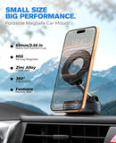 Jononser Magnetic Car Phone Holder for MagSafe, Nano-Gel Suction Cup Car Phone Mount for Car Dashboard & Windshield, Pocket-Size Foldable 360° Adjustable Car Mount for iPhone18 17 16 15 14 13 Series photo 2