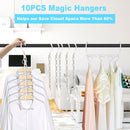10 Pack Space Saving Hangers, Closet Organizer & Storage for Clothes, Ivory — 3